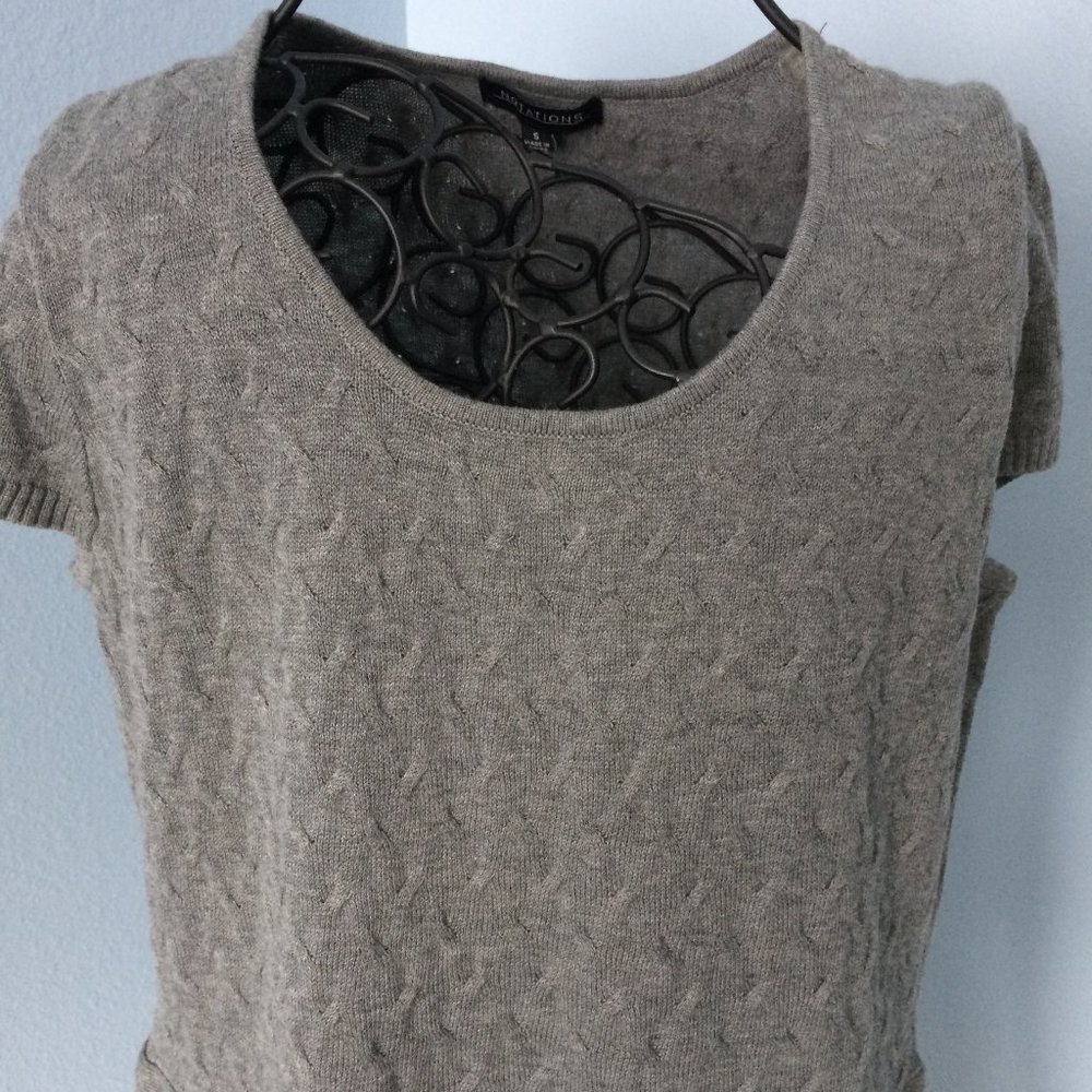 Notations Gray Sweater Dress Size S Short Sleeve
